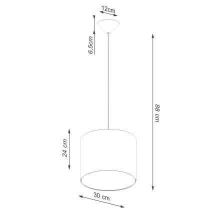 Lustra ar auklu NOVA 1xE27/15W/230V d. 30 cm balta