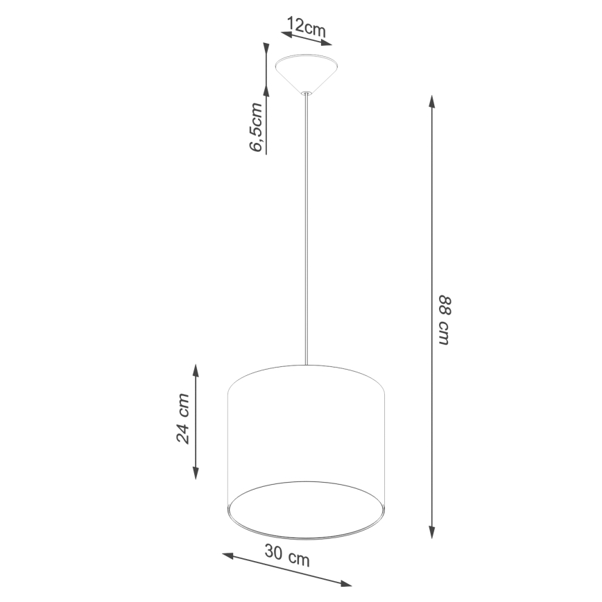 Lustra ar auklu NOVA 1xE27/15W/230V d. 30 cm balta