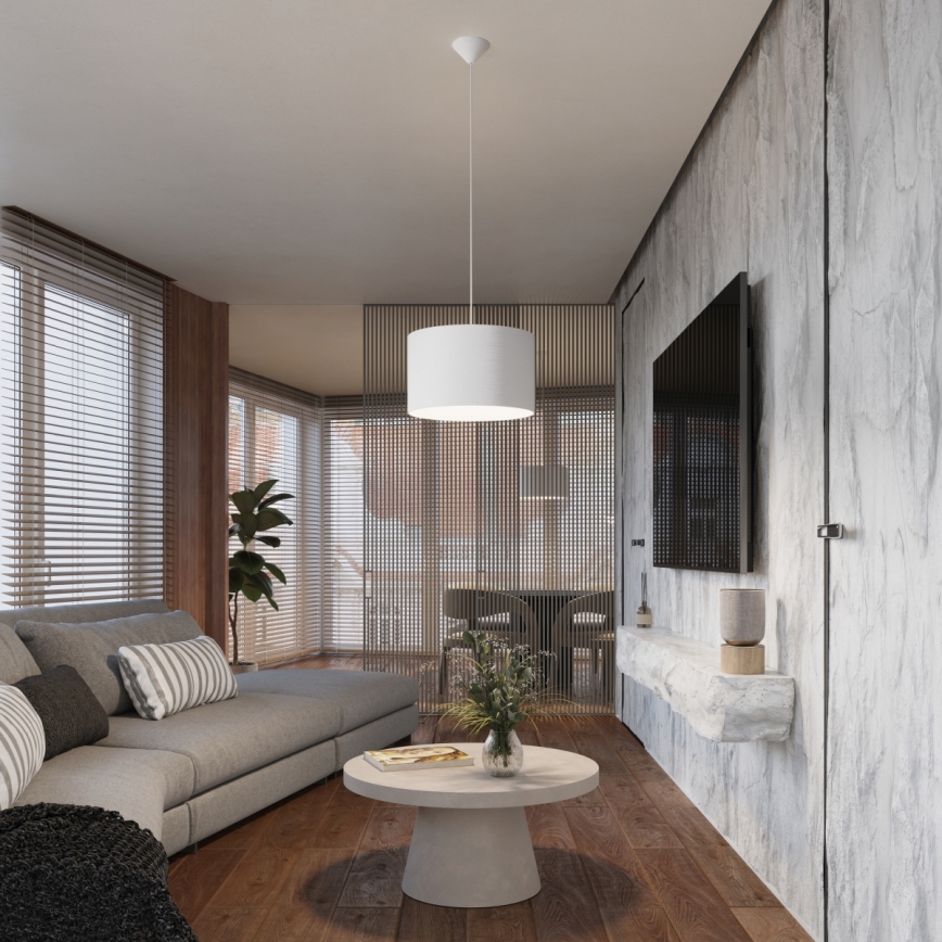 Lustra ar auklu NOVA 1xE27/15W/230V d. 40 cm balta