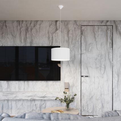 Lustra ar auklu NOVA 1xE27/15W/230V d. 40 cm balta