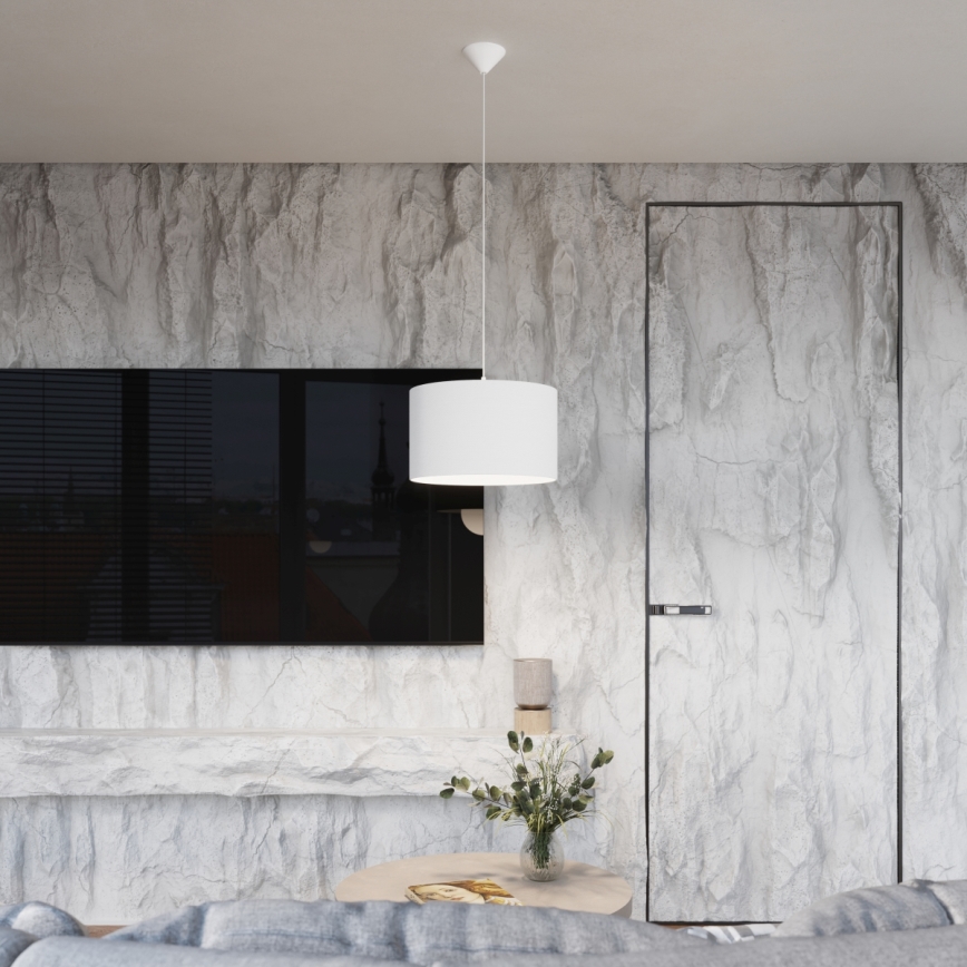 Lustra ar auklu NOVA 1xE27/15W/230V d. 40 cm balta