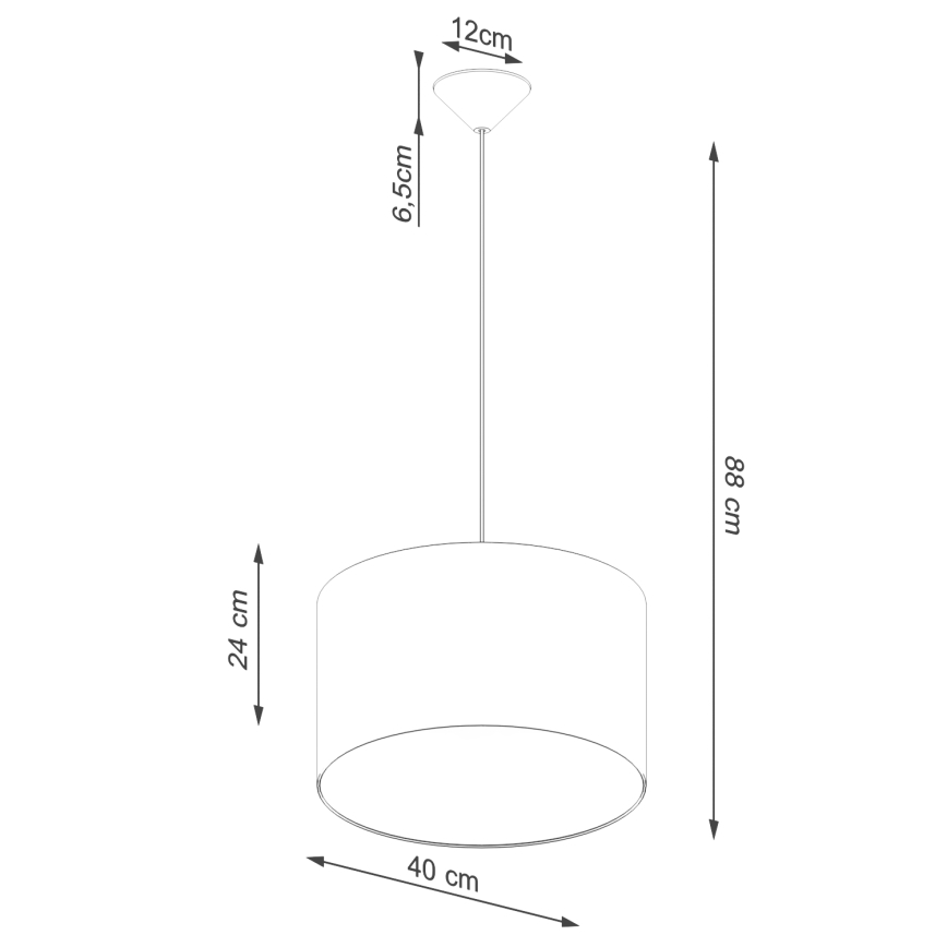 Lustra ar auklu NOVA 1xE27/15W/230V d. 40 cm balta