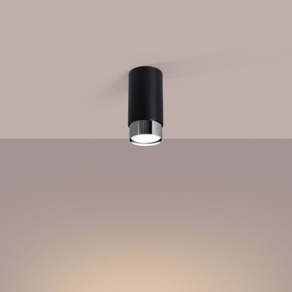 Starmetis NERO 1xGU10/10W/230V 12,5 cm melna/spīdīgi hromēts