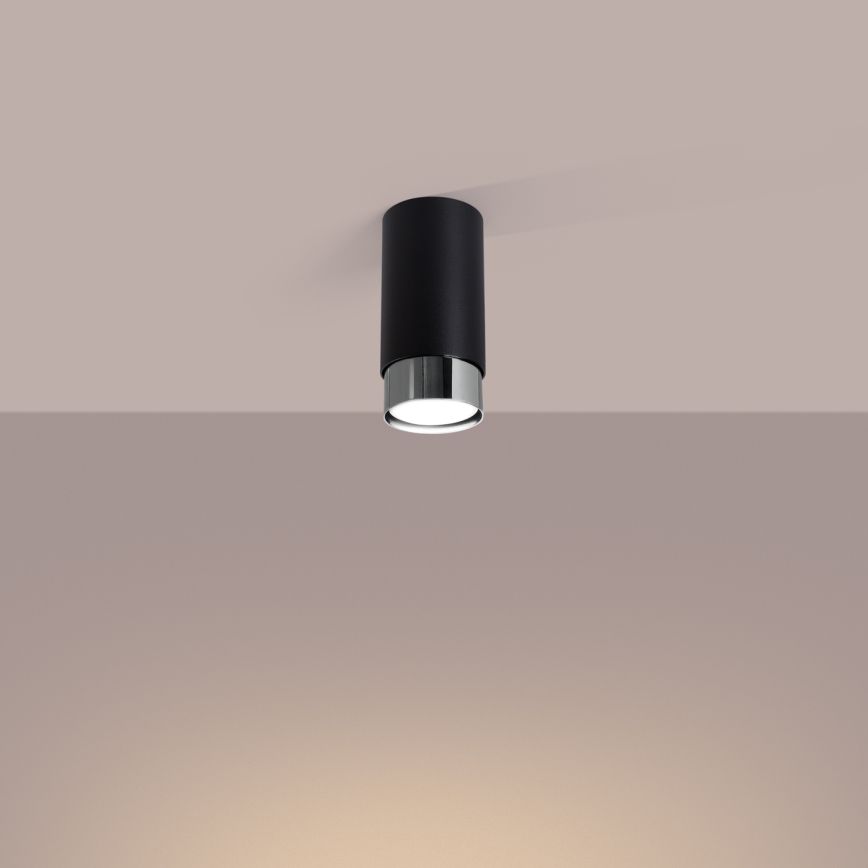 Starmetis NERO 1xGU10/10W/230V 12,5 cm melna/spīdīgi hromēts