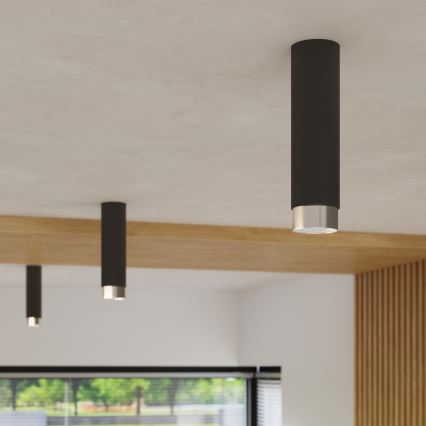 Starmetis NERO 1xGU10/10W/230V 12,5 cm melna/spīdīgi hromēts