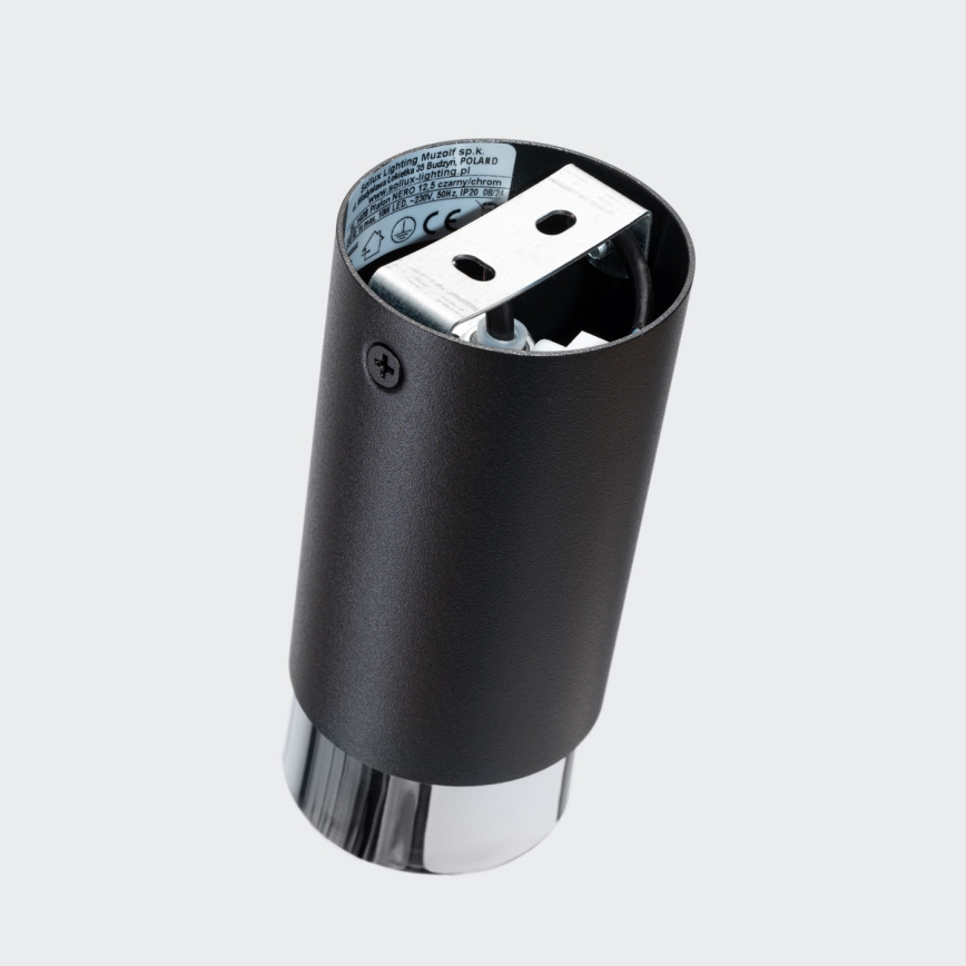 Starmetis NERO 1xGU10/10W/230V 12,5 cm melna/spīdīgi hromēts