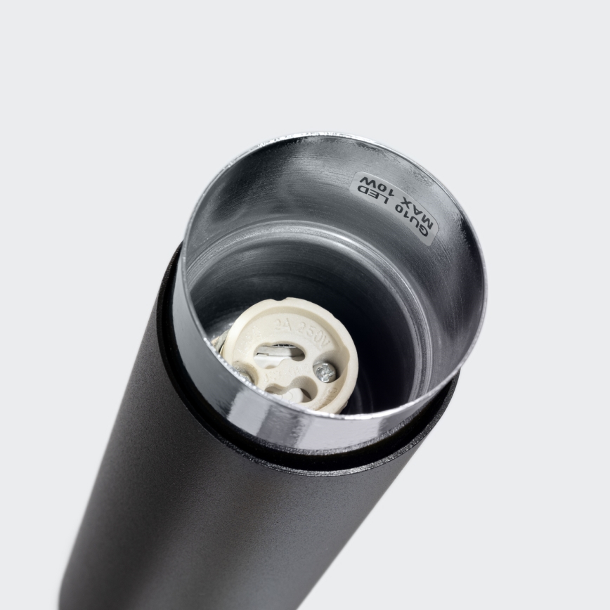 Starmetis NERO 1xGU10/10W/230V 12,5 cm melna/spīdīgi hromēts