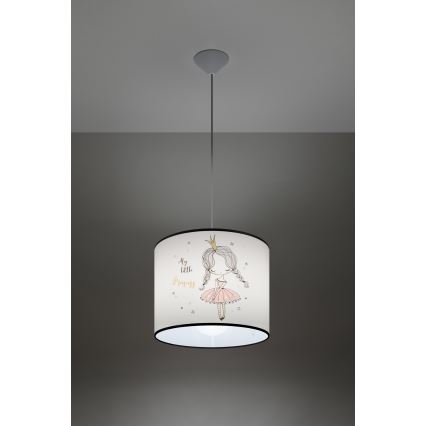 Bērnu lustra ar auklu PRINCESS 1xE27/15W/230V d. 30 cm princese