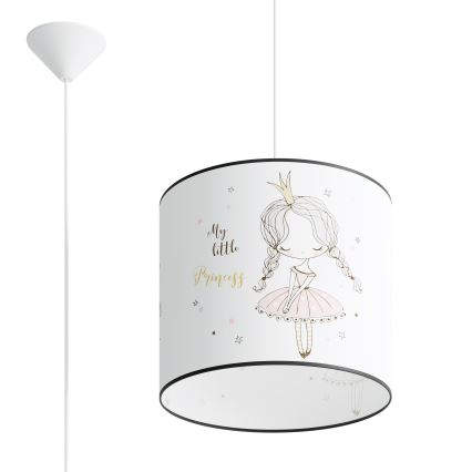 Bērnu lustra ar auklu PRINCESS 1xE27/15W/230V d. 30 cm princese