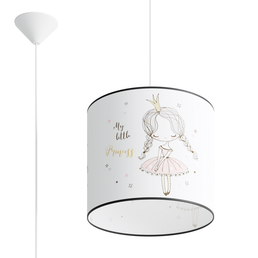 Bērnu lustra ar auklu PRINCESS 1xE27/15W/230V d. 30 cm princese