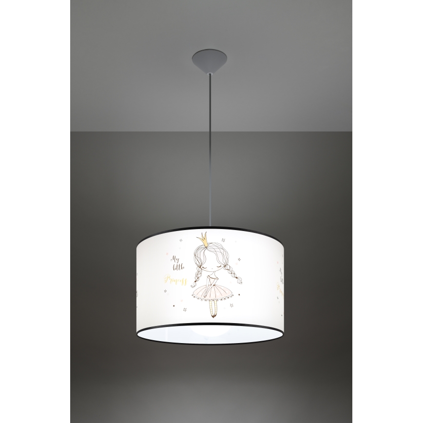 Bērnu lustra ar auklu PRINCESS 1xE27/15W/230V d. 40 cm princese