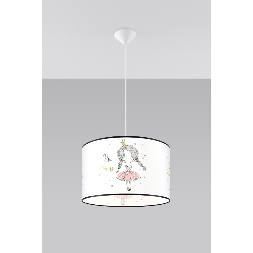 Bērnu lustra ar auklu PRINCESS 1xE27/15W/230V d. 40 cm princese