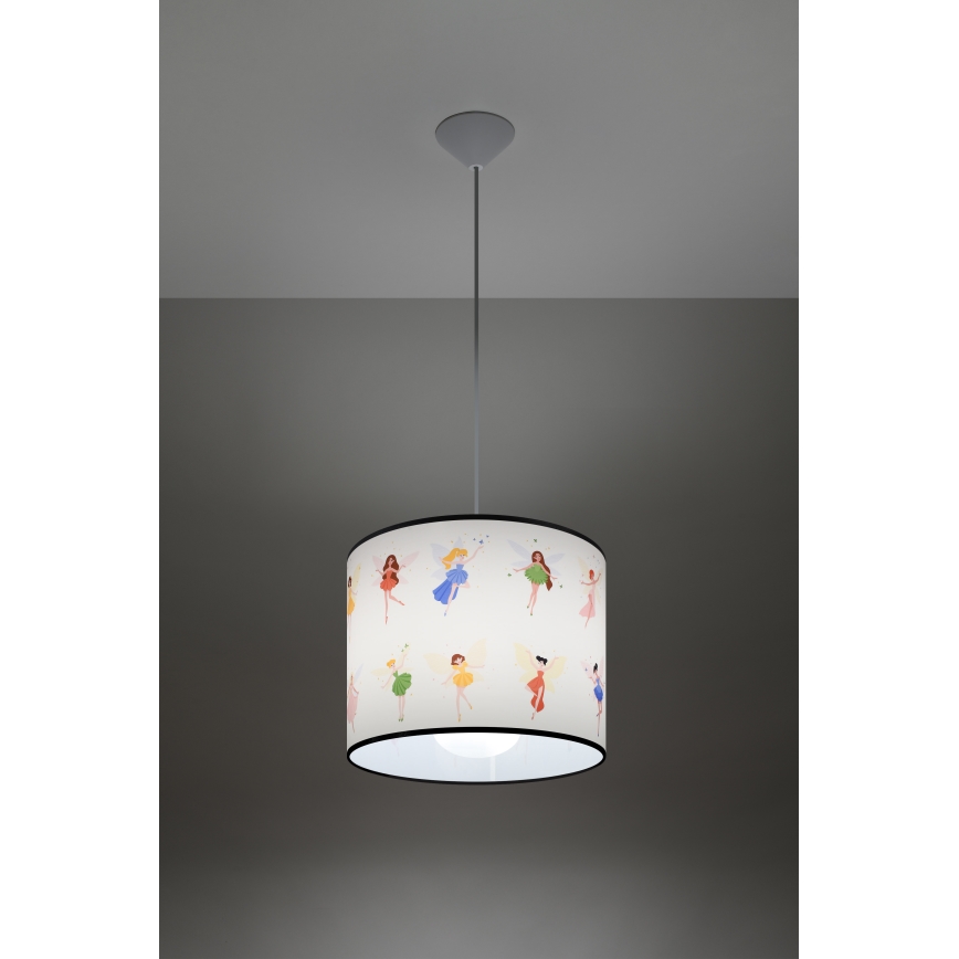 Bērnu lustra ar auklu FAIRY 1xE27/15W/230V d. 30 cm pasaka
