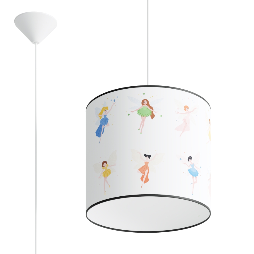 Bērnu lustra ar auklu FAIRY 1xE27/15W/230V d. 30 cm pasaka