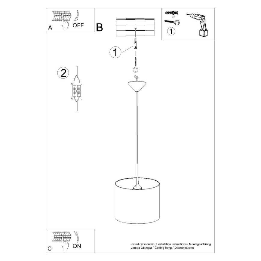 Bērnu lustra ar auklu FAIRY 1xE27/15W/230V d. 30 cm pasaka