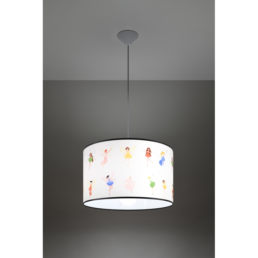 Bērnu lustra ar auklu FAIRY 1xE27/15W/230V d. 40 cm pasaka