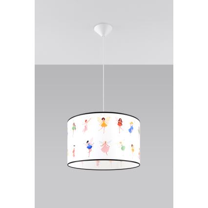 Bērnu lustra ar auklu FAIRY 1xE27/15W/230V d. 40 cm pasaka