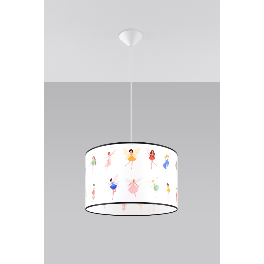 Bērnu lustra ar auklu FAIRY 1xE27/15W/230V d. 40 cm pasaka