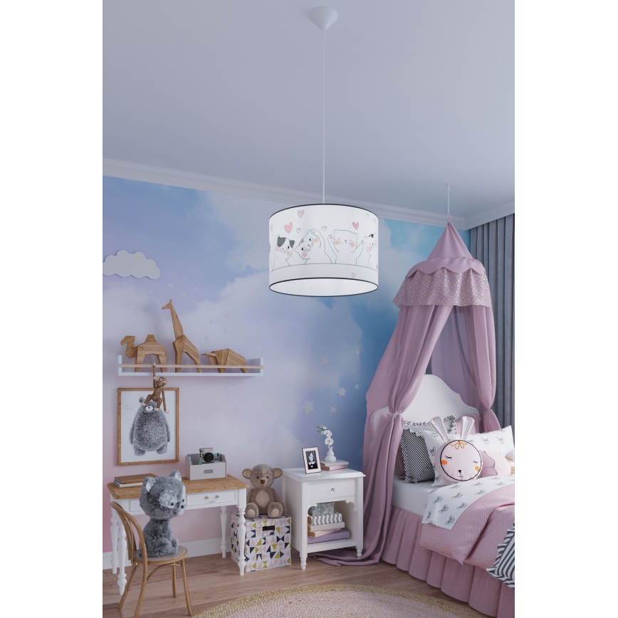 Bērnu lustra ar auklu CAT 1xE27/15W/230V d. 40 cm kaķis