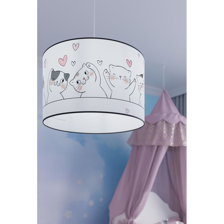 Bērnu lustra ar auklu CAT 1xE27/15W/230V d. 40 cm kaķis