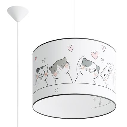 Bērnu lustra ar auklu CAT 1xE27/15W/230V d. 40 cm kaķis