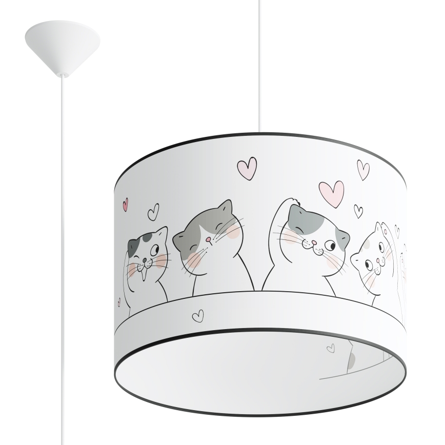 Bērnu lustra ar auklu CAT 1xE27/15W/230V d. 40 cm kaķis