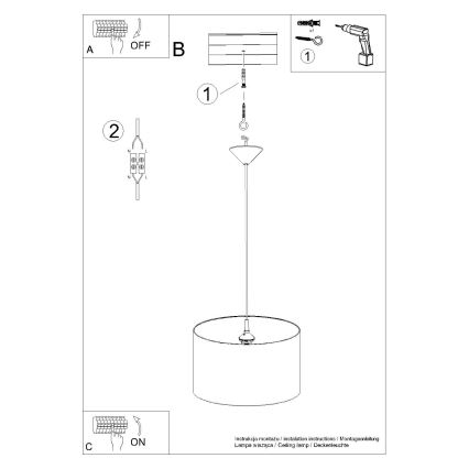Bērnu lustra ar auklu CAT 1xE27/15W/230V d. 40 cm kaķis