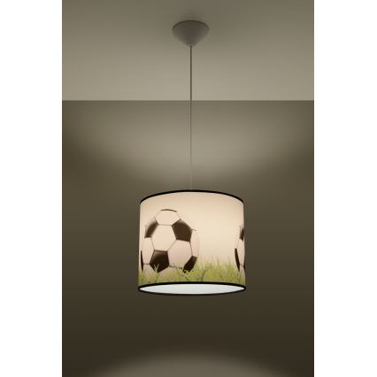 Bērnu lustra ar auklu FOOTBALL 1xE27/15W/230V d. 30 cm futbols