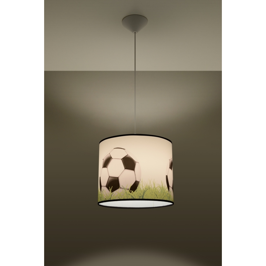 Bērnu lustra ar auklu FOOTBALL 1xE27/15W/230V d. 30 cm futbols