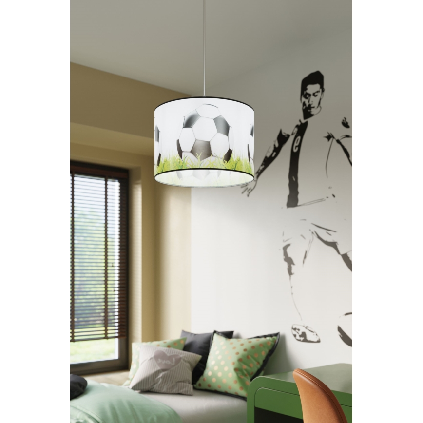 Bērnu lustra ar auklu FOOTBALL 1xE27/15W/230V d. 30 cm futbols