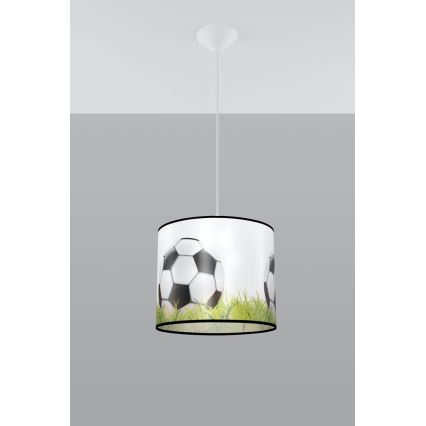 Bērnu lustra ar auklu FOOTBALL 1xE27/15W/230V d. 30 cm futbols