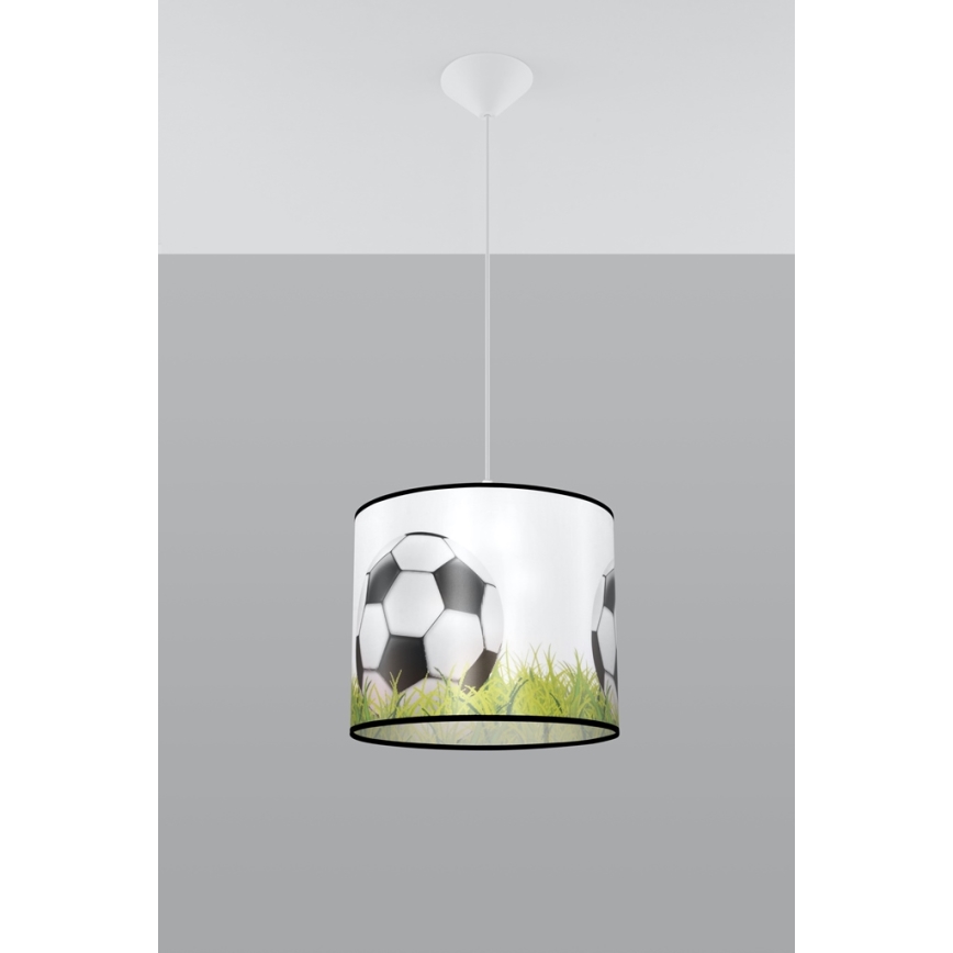 Bērnu lustra ar auklu FOOTBALL 1xE27/15W/230V d. 30 cm futbols
