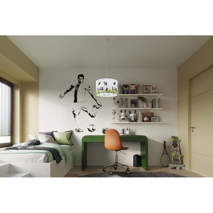 Bērnu lustra ar auklu FOOTBALL 1xE27/15W/230V d. 40 cm futbols