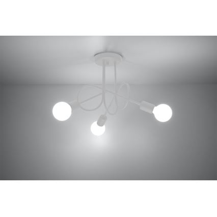 Virsapmetuma lustra LOOP 3xE27/15W/230V balta