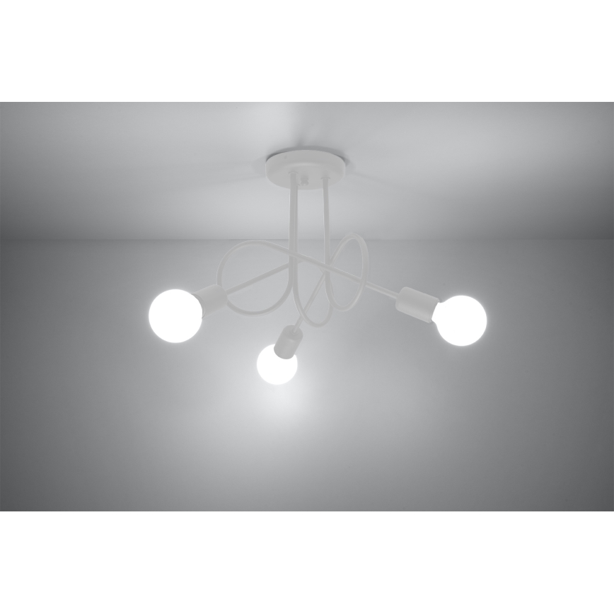 Virsapmetuma lustra LOOP 3xE27/15W/230V balta