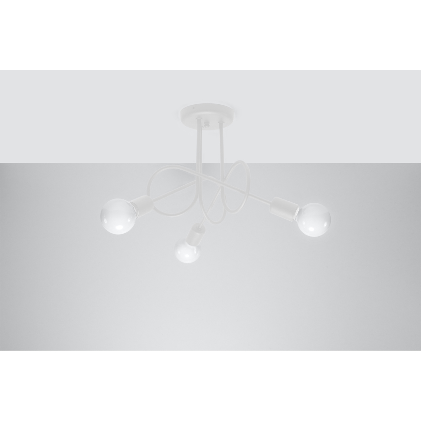 Virsapmetuma lustra LOOP 3xE27/15W/230V balta