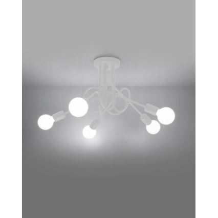Virsapmetuma lustra LOOP 5xE27/15W/230V balta