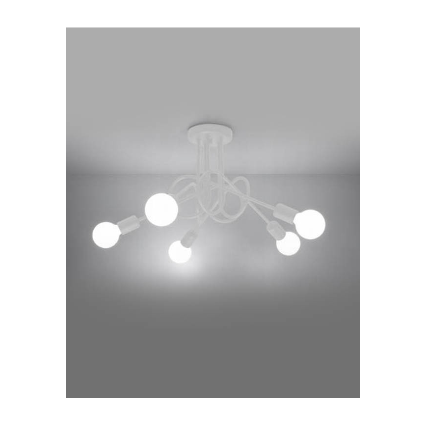Virsapmetuma lustra LOOP 5xE27/15W/230V balta