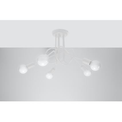 Virsapmetuma lustra LOOP 5xE27/15W/230V balta