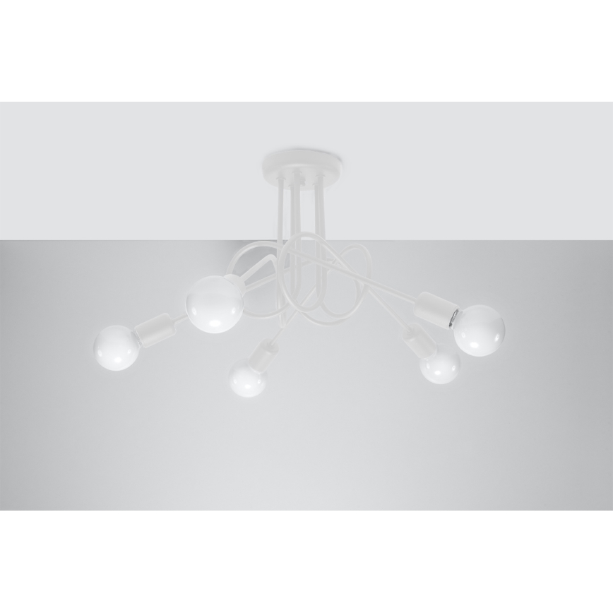 Virsapmetuma lustra LOOP 5xE27/15W/230V balta