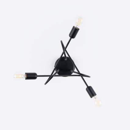 Virsapmetuma lustra LOOP 3xE27/15W/230V melna