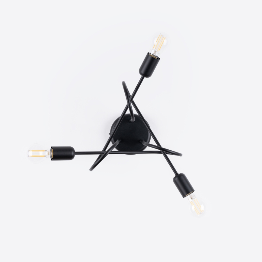 Virsapmetuma lustra LOOP 3xE27/15W/230V melna