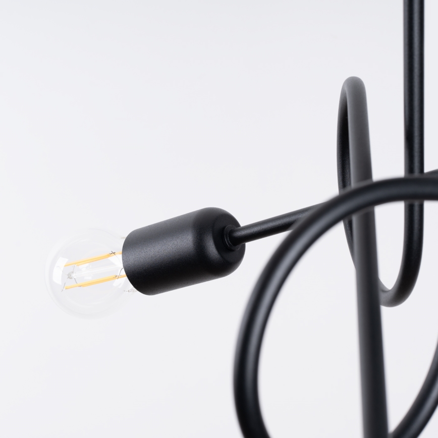 Virsapmetuma lustra LOOP 3xE27/15W/230V melna