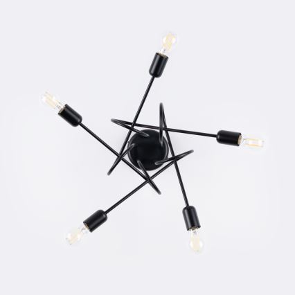 Virsapmetuma lustra LOOP 5xE27/15W/230V melna