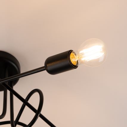 Virsapmetuma lustra LOOP 5xE27/15W/230V melna