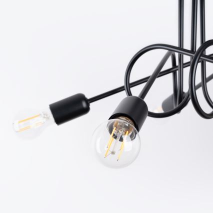 Virsapmetuma lustra LOOP 5xE27/15W/230V melna