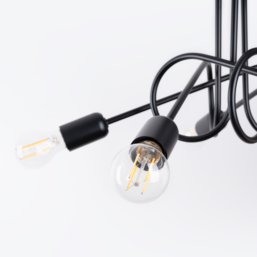 Virsapmetuma lustra LOOP 5xE27/15W/230V melna