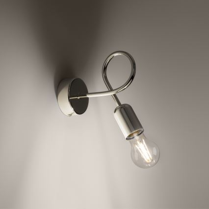 Sienas lampa LOOP 1xE27/15W/230V spīdīgi hromēts