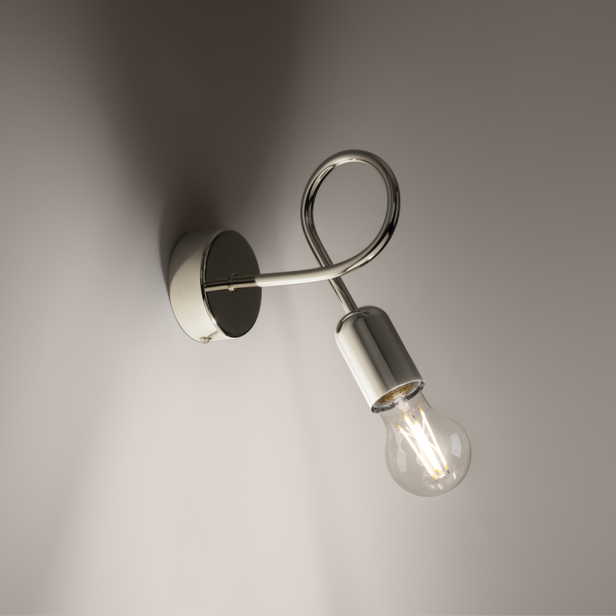 Sienas lampa LOOP 1xE27/15W/230V spīdīgi hromēts