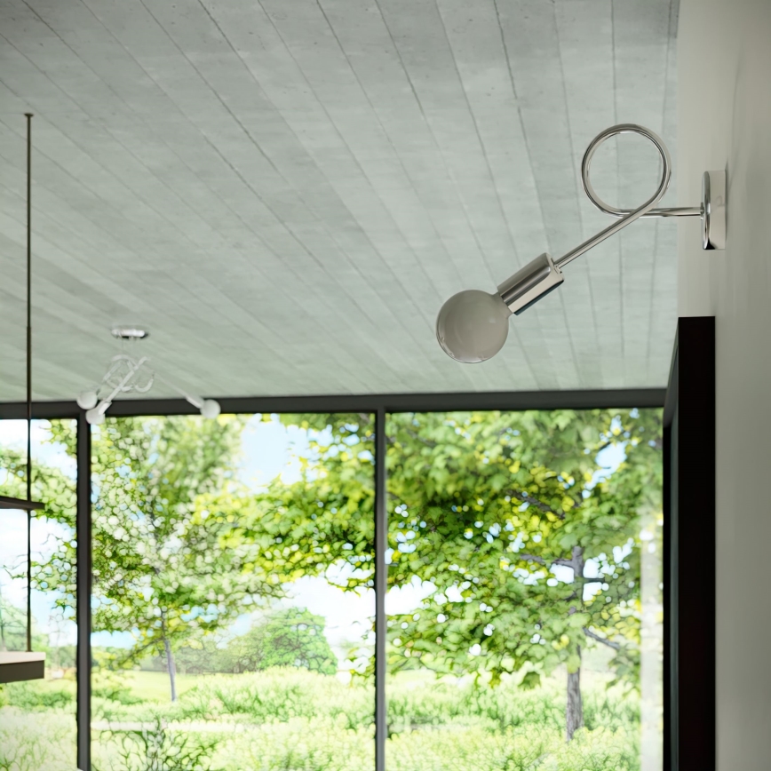 Sienas lampa LOOP 1xE27/15W/230V spīdīgi hromēts